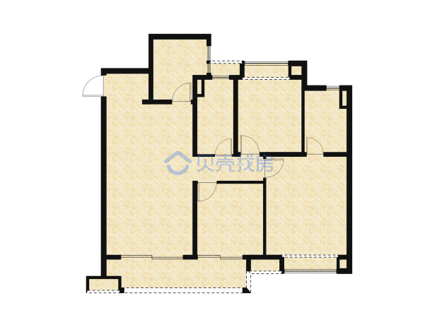 居室：3室2厅2卫 建面：105m²