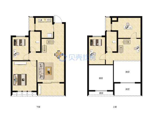 居室：4室2厅2卫 建面：72m²