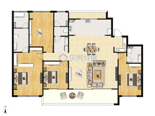 居室：4室2厅3卫 建面：185m²