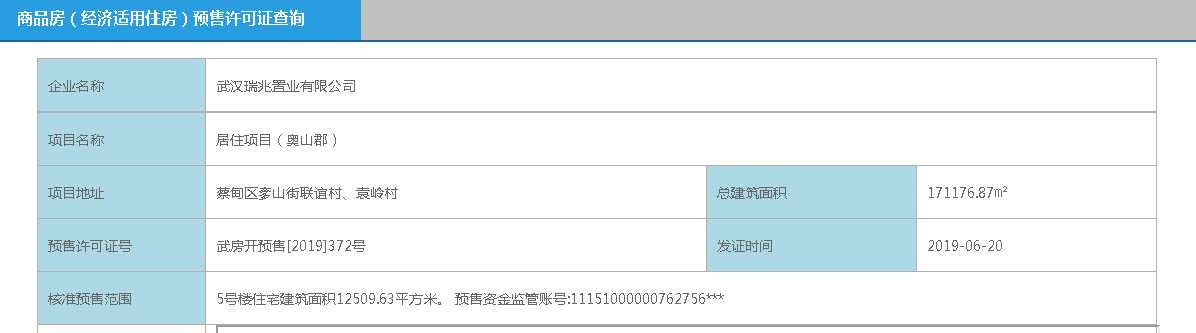 【武汉市奥山首府楼盘】房价,户型,开盘时间详情 预售许可证