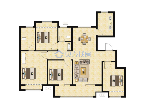 居室：4室2厅2卫 建面：116m²