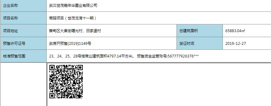 【武汉市世茂龙湾国风十一期楼盘】房价,户型,开盘时间详情 预售许可证