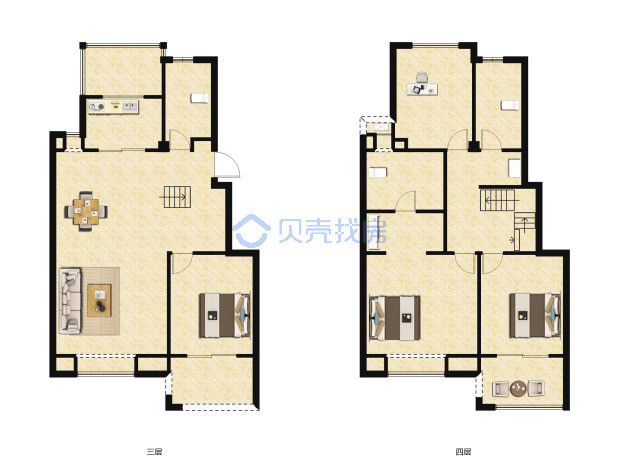 居室：4室2厅3卫 建面：148m²