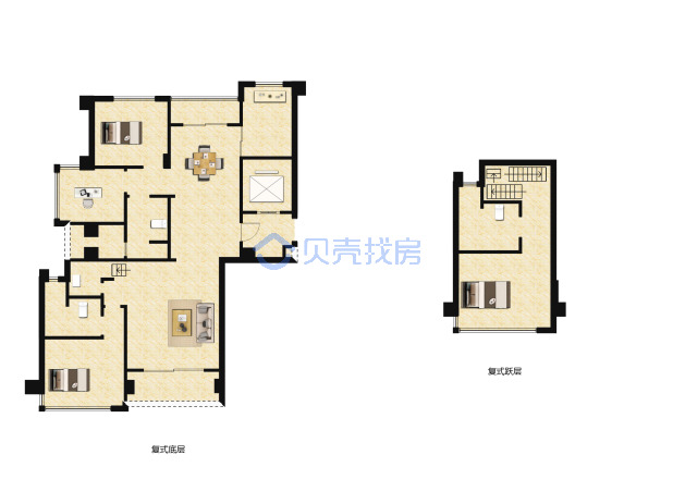 居室：4室2厅3卫 建面：132m²