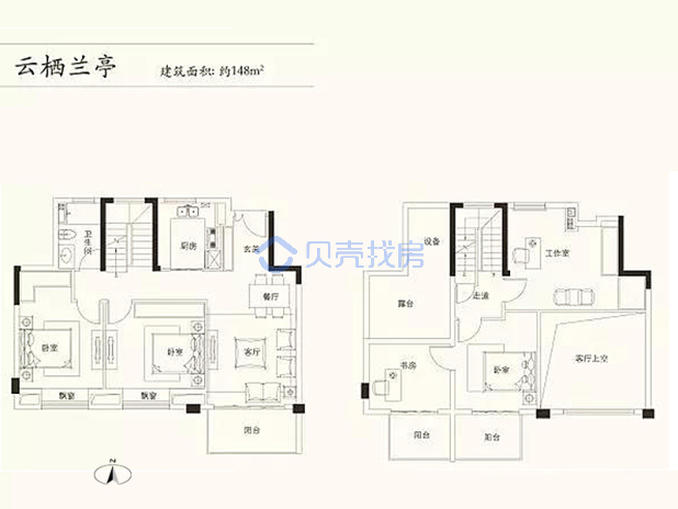 居室：5室2厅1卫 建面：148m²