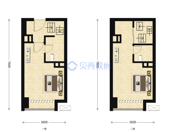 居室：2室0厅2卫 建面：41m²