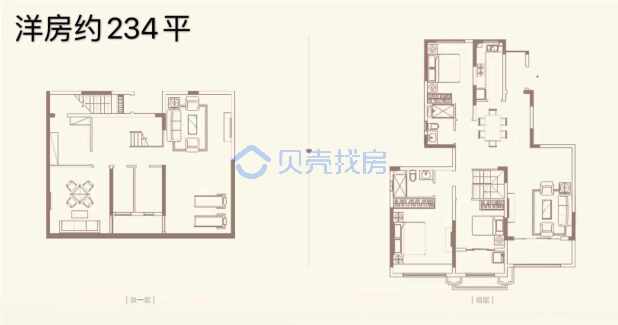 居室：3室2厅2卫 建面：234m²