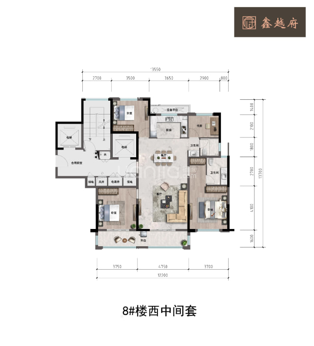 居室：4室2厅2卫 建面：146m²