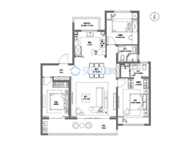 居室：3室2厅2卫 建面：138m²