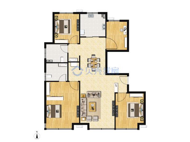 居室：4室2厅2卫 建面：120m²