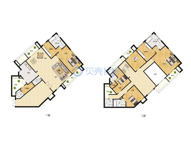 居室：6室3厅7卫 建面：397m²