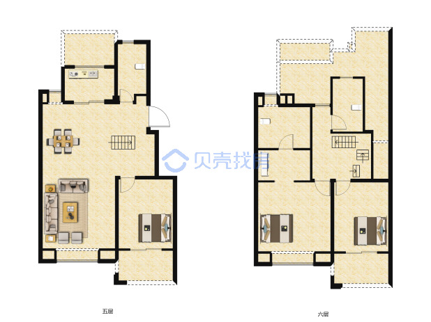 居室：3室2厅3卫 建面：132m²