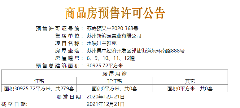 【苏州市湖西映月楼盘】房价,户型,开盘时间详情 预售许可证