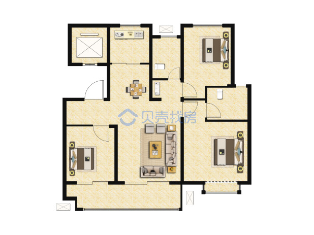 居室：3室2厅2卫 建面：102m²