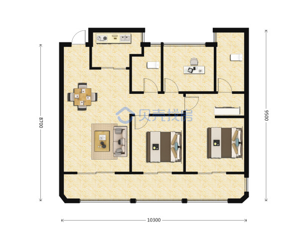 居室：3室1厅2卫 建面：98m²