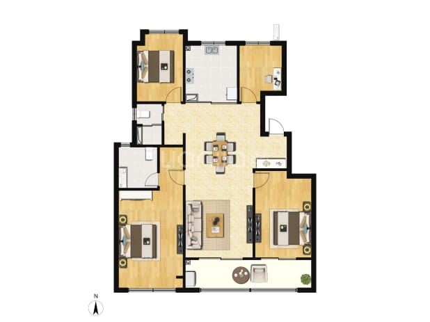 居室：4室2厅2卫 建面：137m²