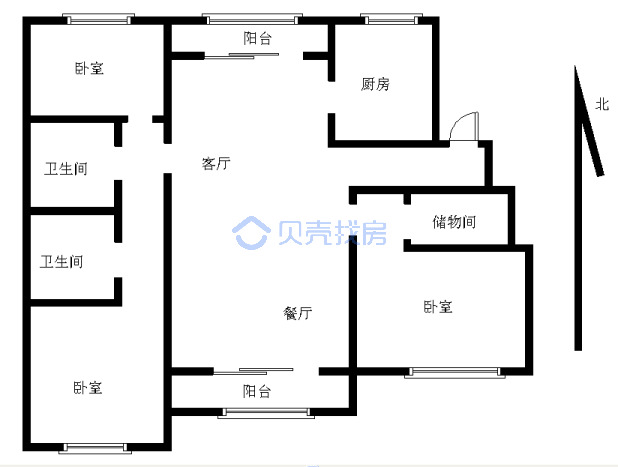 居室：3室2厅2卫 建面：115m²