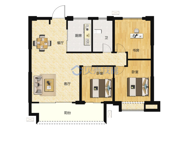 居室：4室2厅2卫 建面：118m²