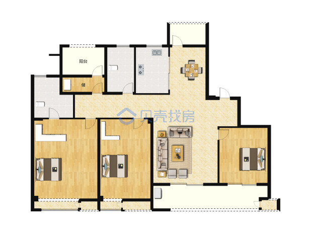 居室：4室2厅2卫 建面：132m²