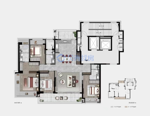 居室：4室2厅3卫 建面：189m²