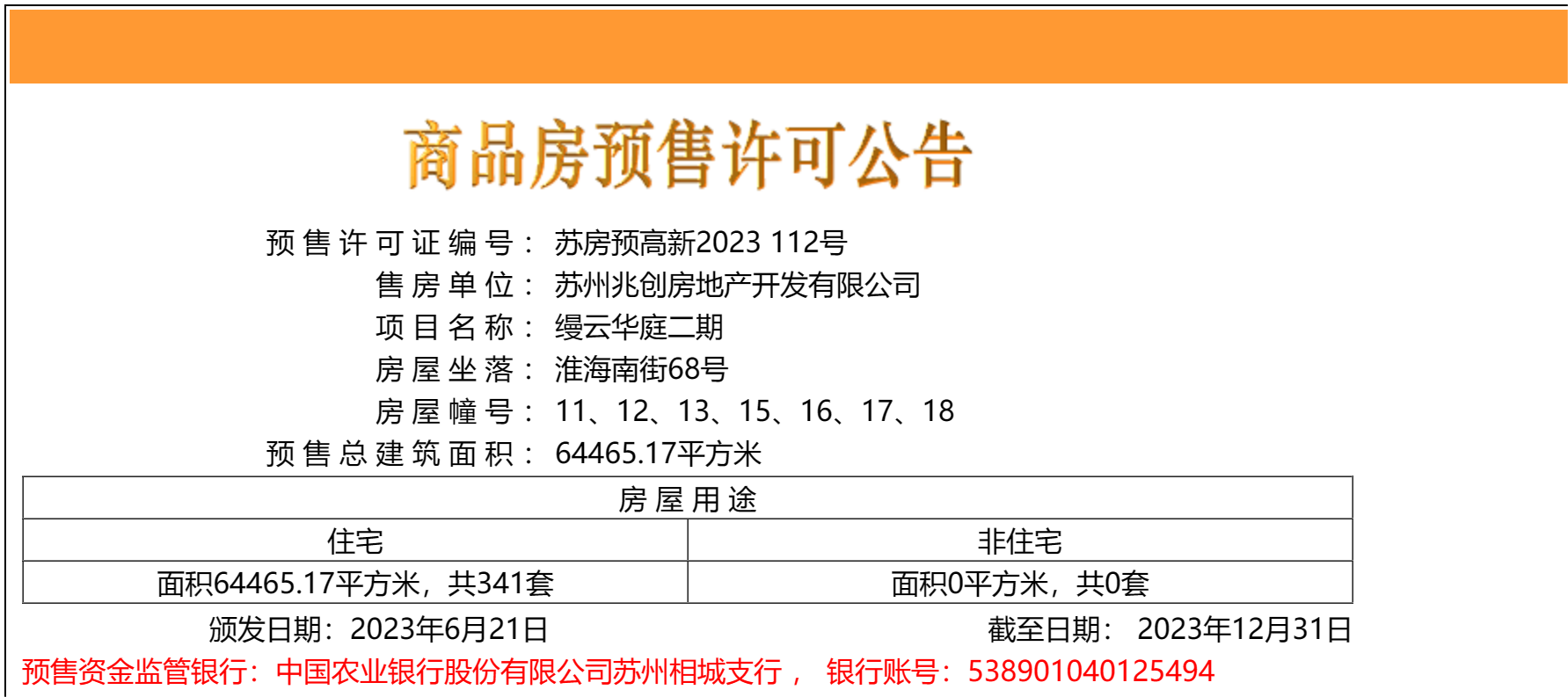 【苏州市建发·缦云楼盘】房价,户型,开盘时间详情 预售许可证