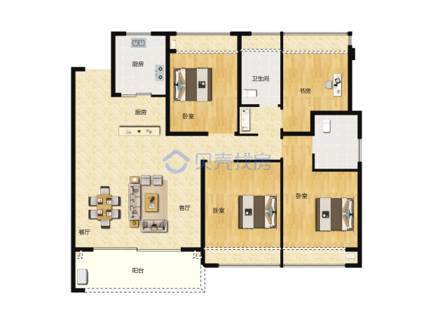 居室：4室2厅2卫 建面：127m²