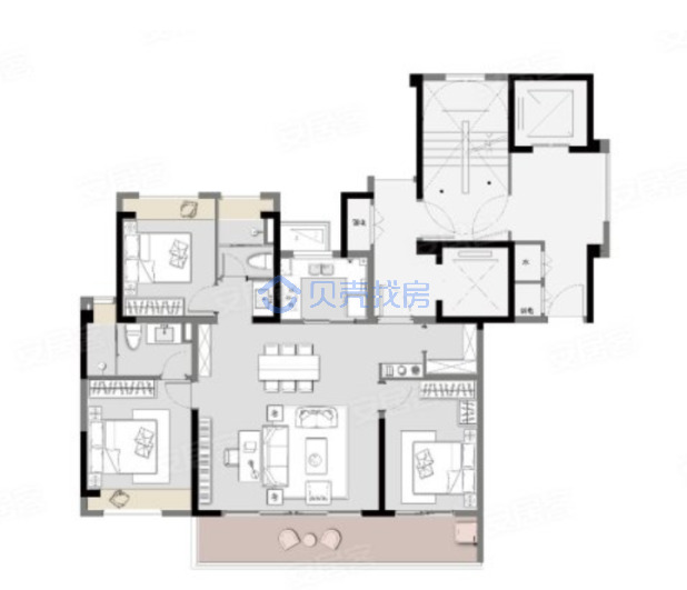 居室：3室2厅2卫 建面：125m²