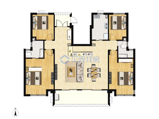 居室：5室2厅2卫 建面：142m²