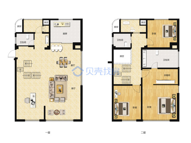 居室：4室2厅3卫 建面：195m²