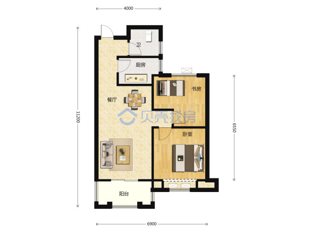 居室：2室2厅1卫 建面：78.94m²