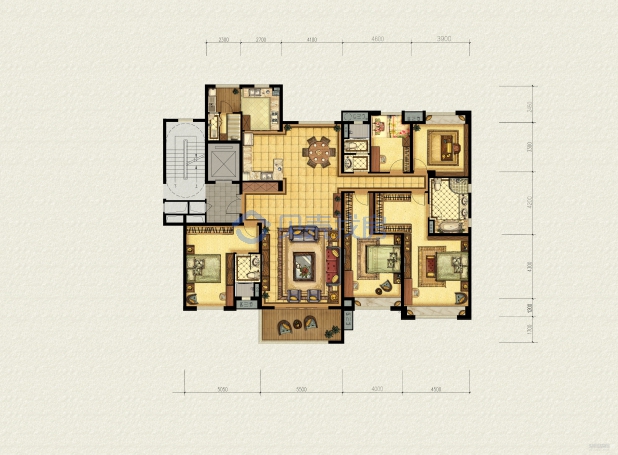 居室：5室2厅3卫 建面：260m²