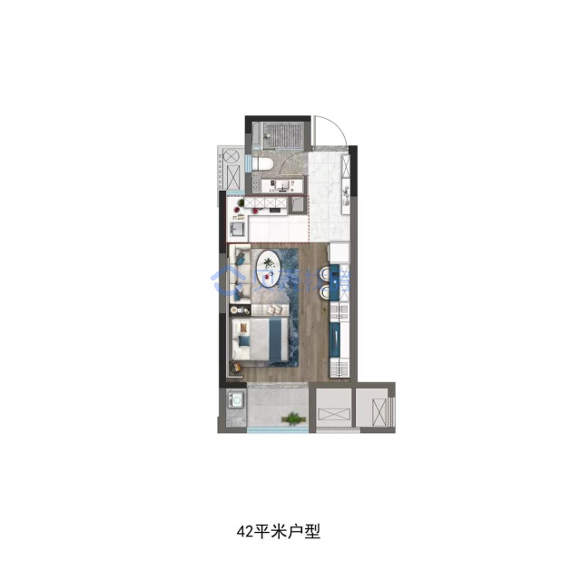 居室：1室1厅1卫 建面：42m²