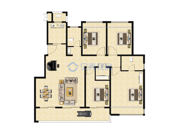 居室：4室2厅2卫 建面：140m²