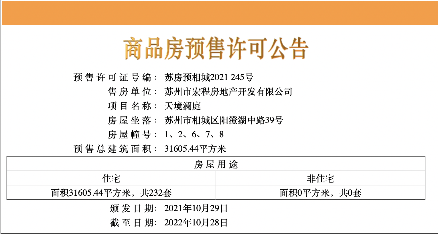 【苏州市天境澜庭楼盘】房价,户型,开盘时间详情 预售许可证