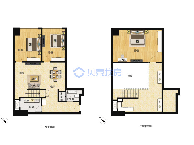 居室：3室2厅1卫 建面：96m²