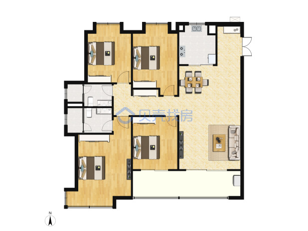 居室：3室2厅2卫 建面：141m²