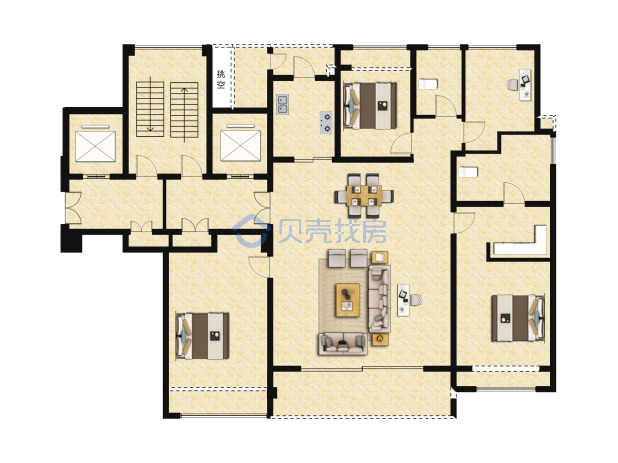 居室：4室2厅2卫 建面：160m²