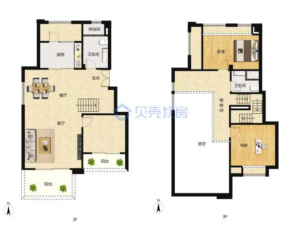 居室：3室2厅2卫 建面：142m²