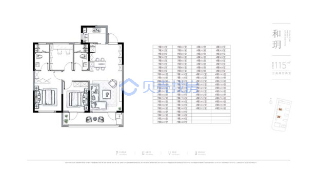 居室：3室2厅2卫 建面：115m²