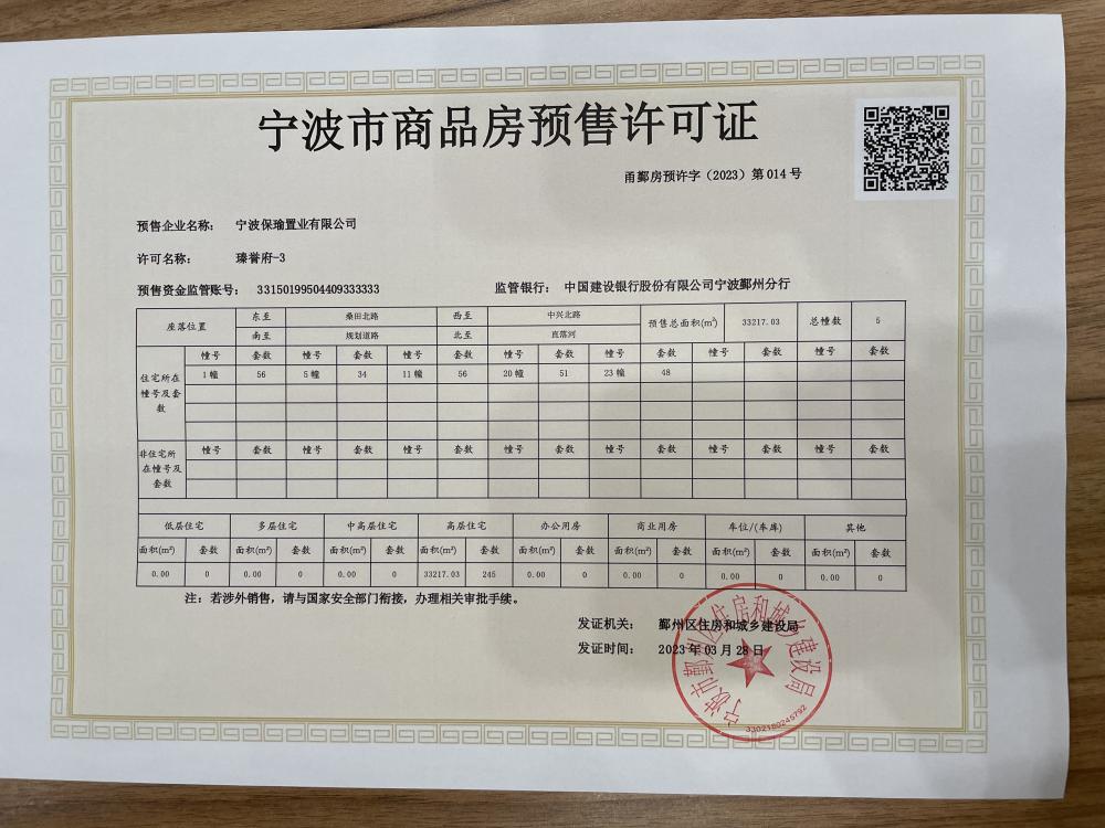 【宁波市保利瑧誉楼盘】房价,户型,开盘时间详情 预售许可证