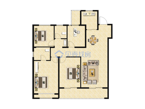 居室：4室2厅2卫 建面：123m²