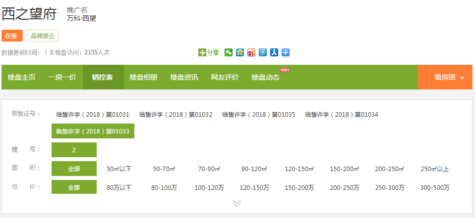 【杭州市万科西望楼盘】房价,户型,开盘时间详情 预售许可证