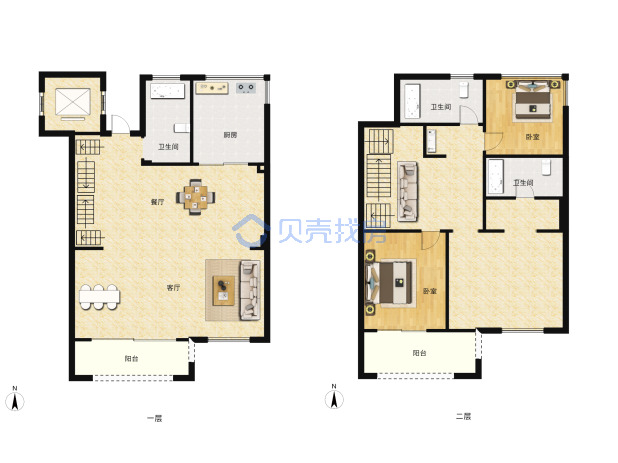 居室：3室2厅3卫 建面：140m²