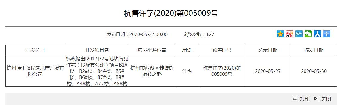 【杭州市仁恒祥生珊瑚世纪雅园楼盘】房价,户型,开盘时间详情 预售许可证