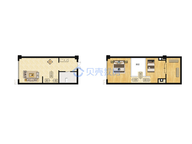 居室：2室1厅1卫 建面：48m²