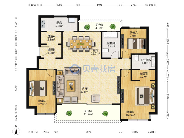 居室：3室0厅0卫 建面：142m²