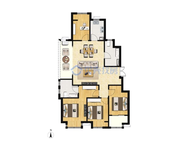 居室：4室2厅2卫 建面：132m²