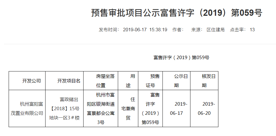 【杭州市金茂万科新都会楼盘】房价,户型,开盘时间详情 预售许可证