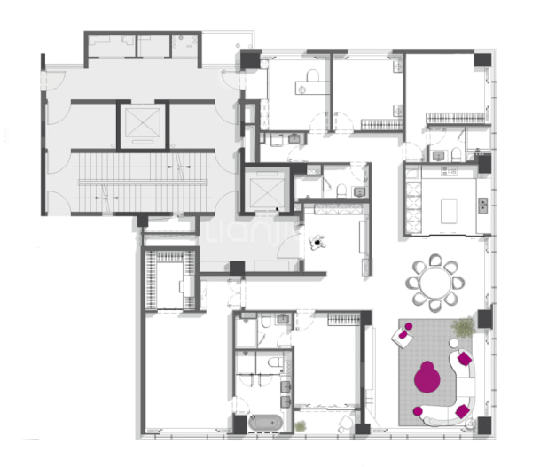 居室：4室2厅4卫 建面：310m²