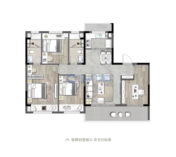 居室：4室2厅2卫 建面：128m²